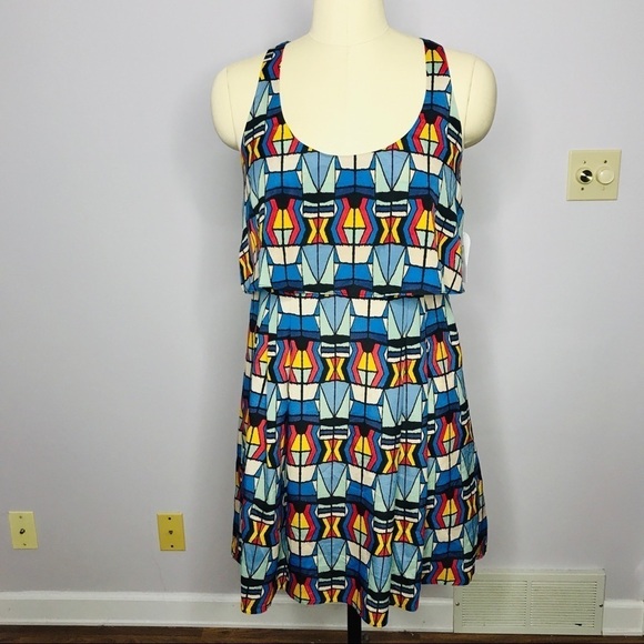 Jessica Simpson Multi Racerback Dress- Size 10 - Picture 2 of 7
